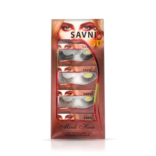 Savni 5D Professional Temporary Mink Hair Eyelash Extension 10 pairs Mix Golden Box