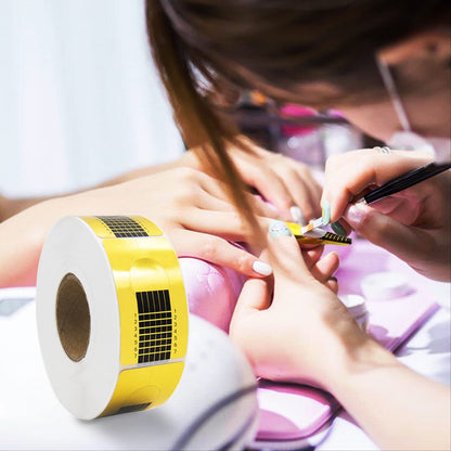 Nail Form Golden Sticker Roll for Acrylic, Gel & Polygel Extension - 500 pcs
