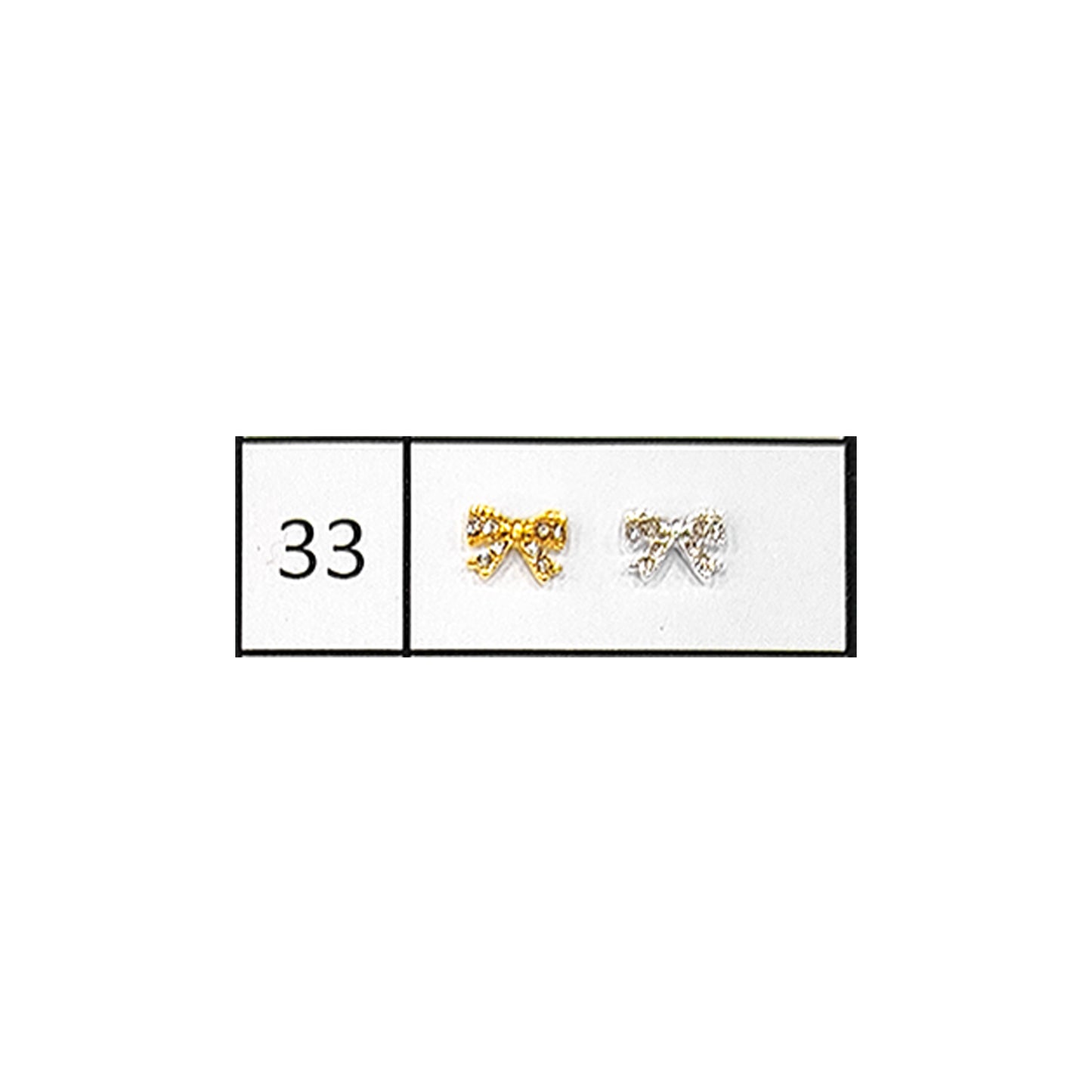 Metallic Nail Bows Accessory Silver Series - 5 Pair