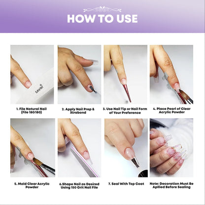 Savni 25g Clear Acrylic Powder Kit
