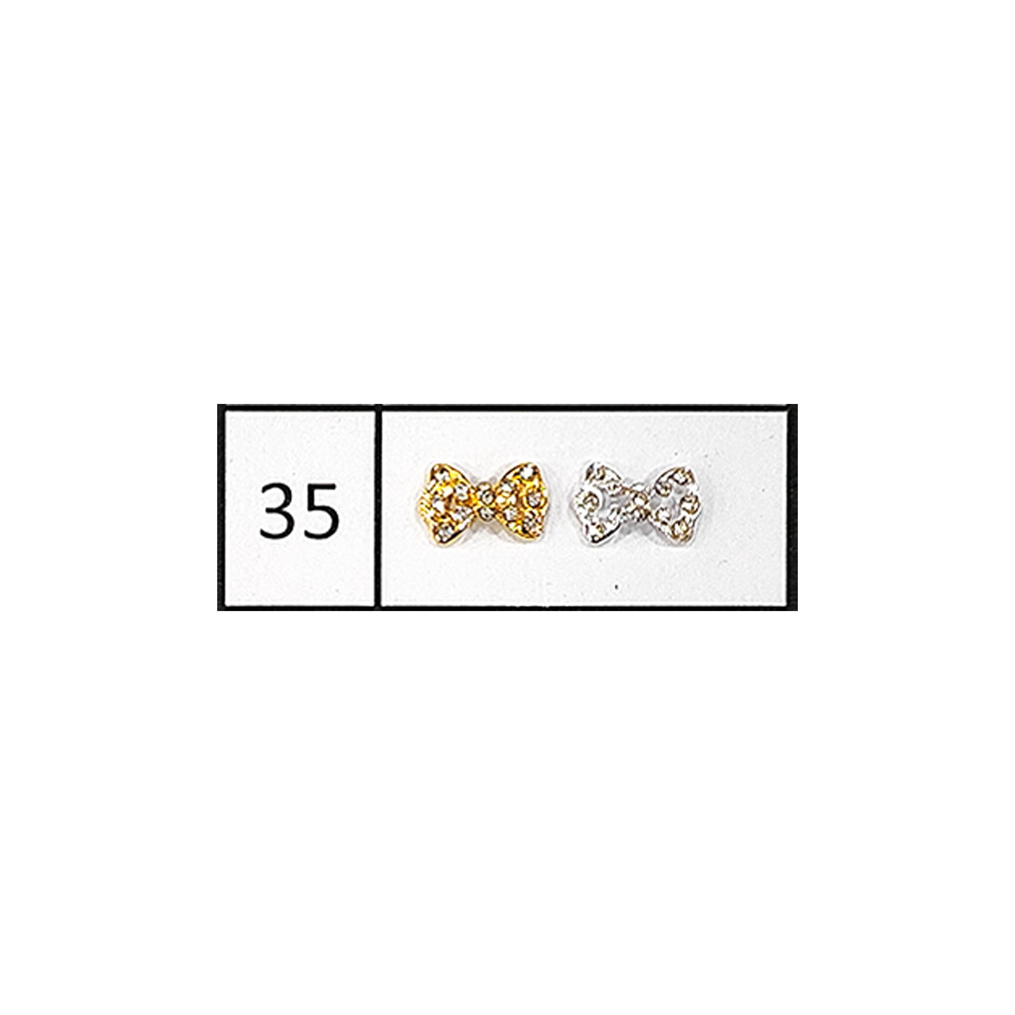 Metallic Nail Bows Accessory Silver Series - 5 Pair
