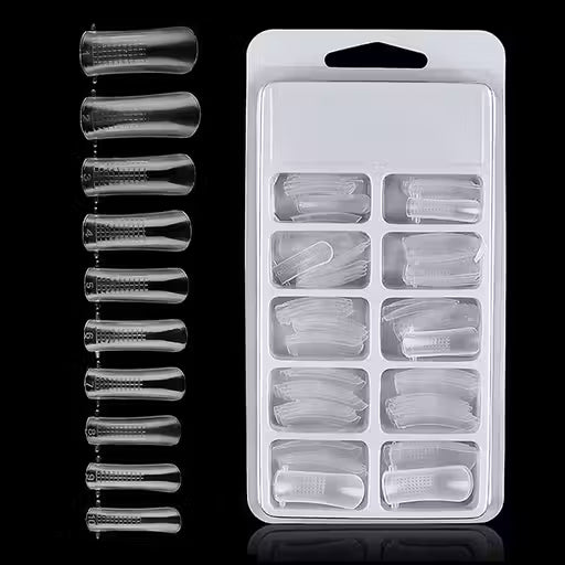 Polygel Transparent Nail Tips Molds - 100 Pcs
