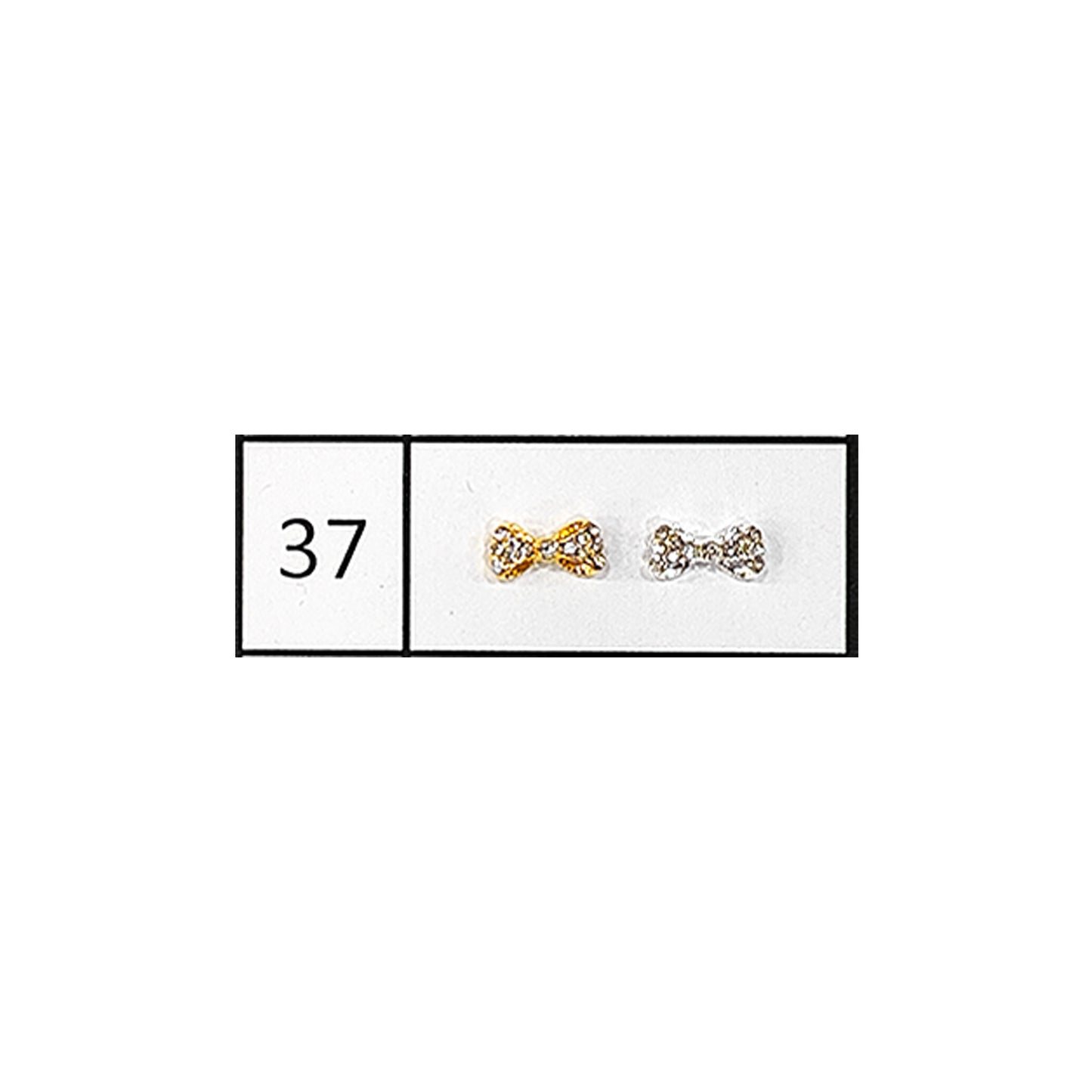 Metallic Nail Bows Accessory Silver Series - 5 Pair