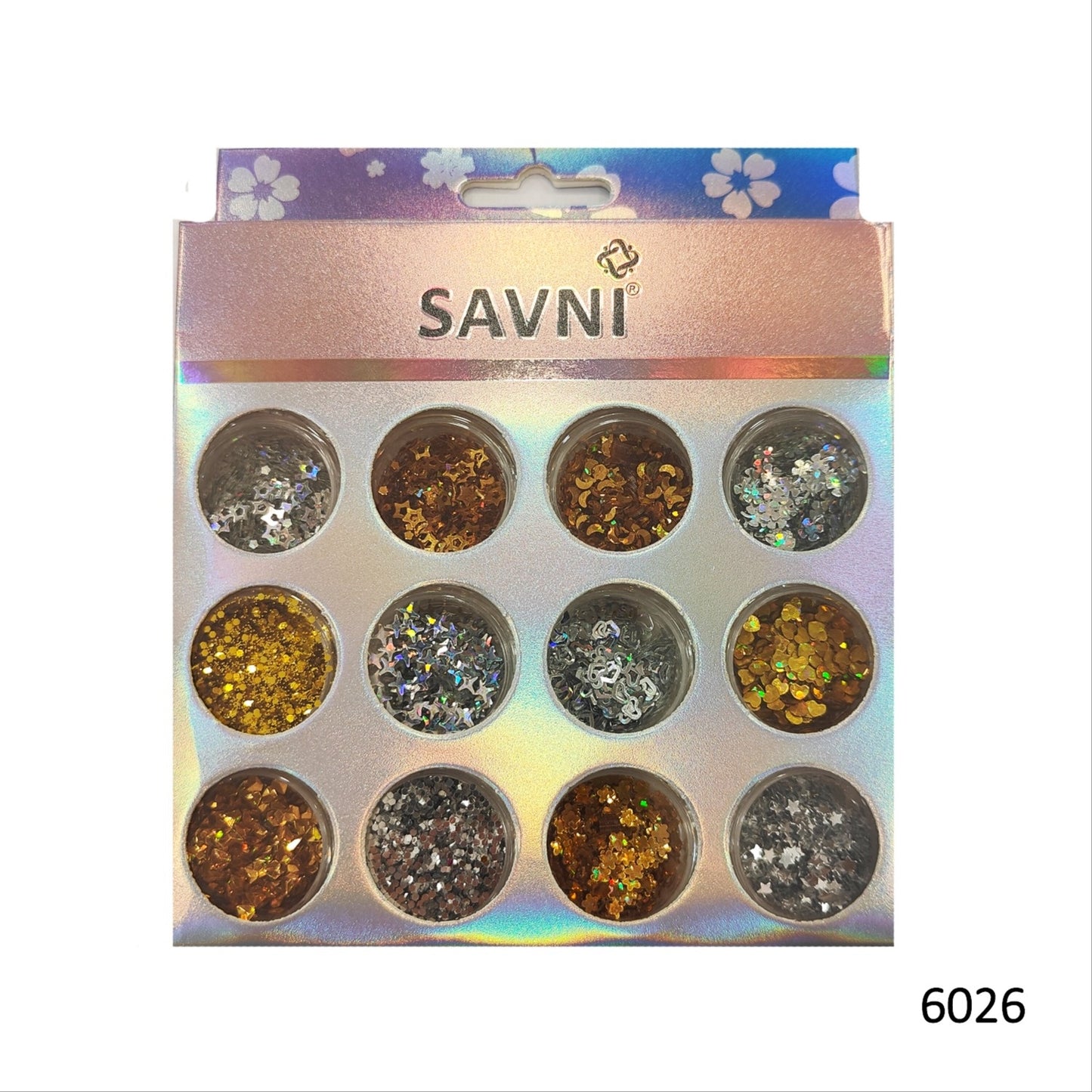 Savni Mix Glitters, Mylars & Sugar Dust - Pack of 10/12