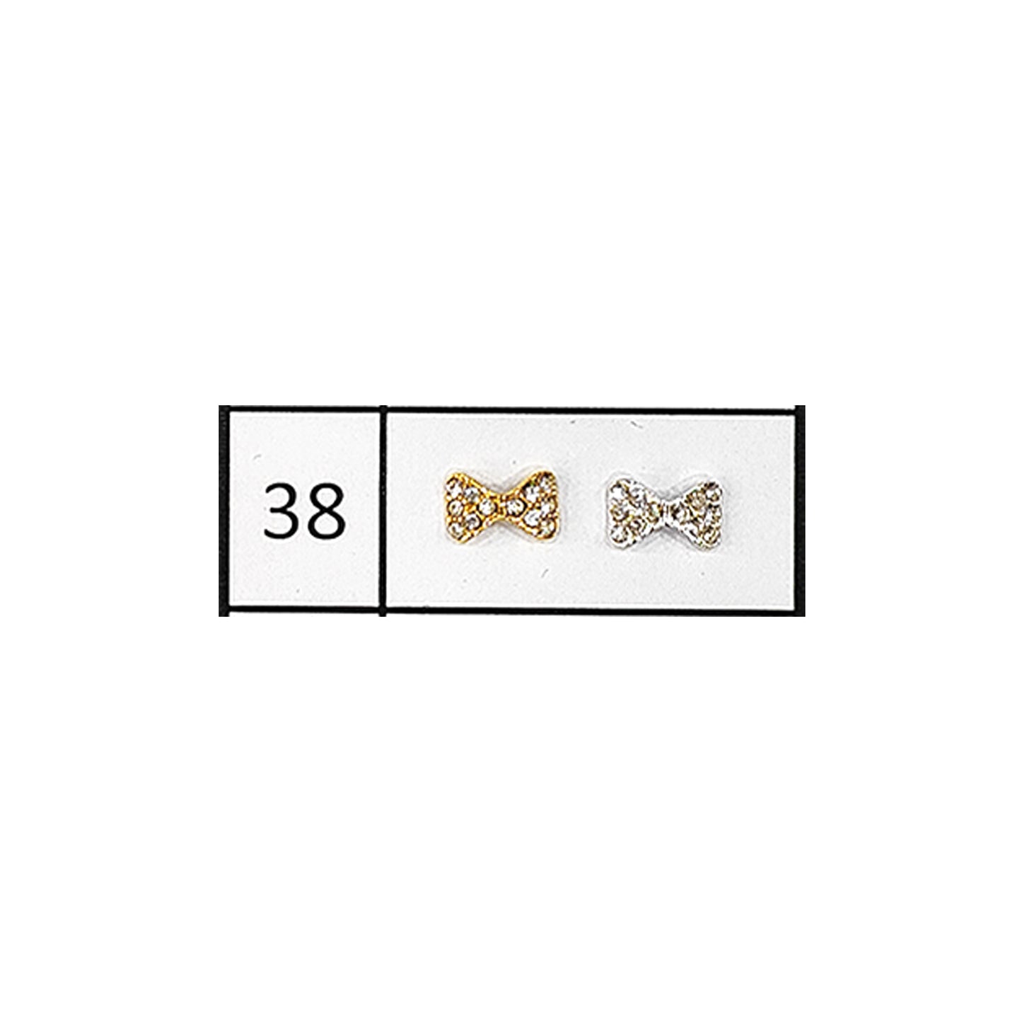 Metallic Nail Bows Accessory Silver Series - 5 Pair