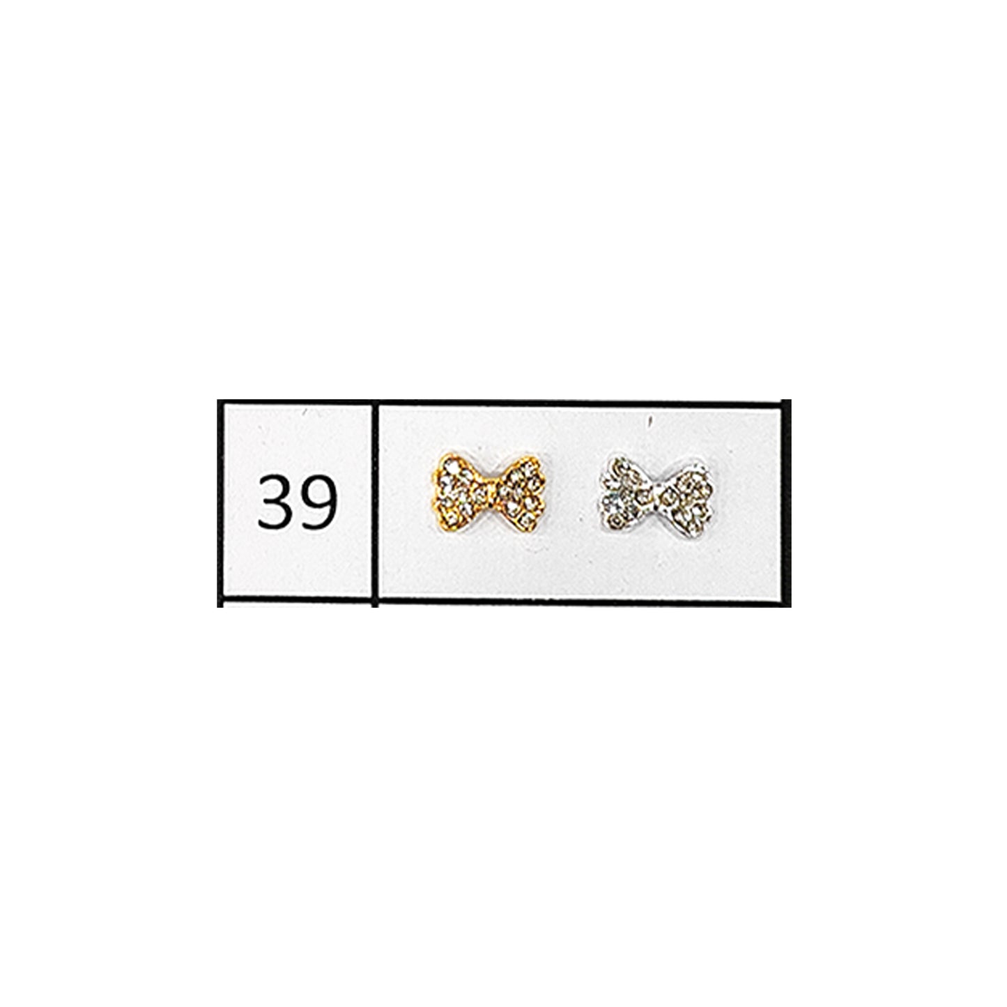 Metallic Nail Bows Accessory Silver Series - 5 Pair