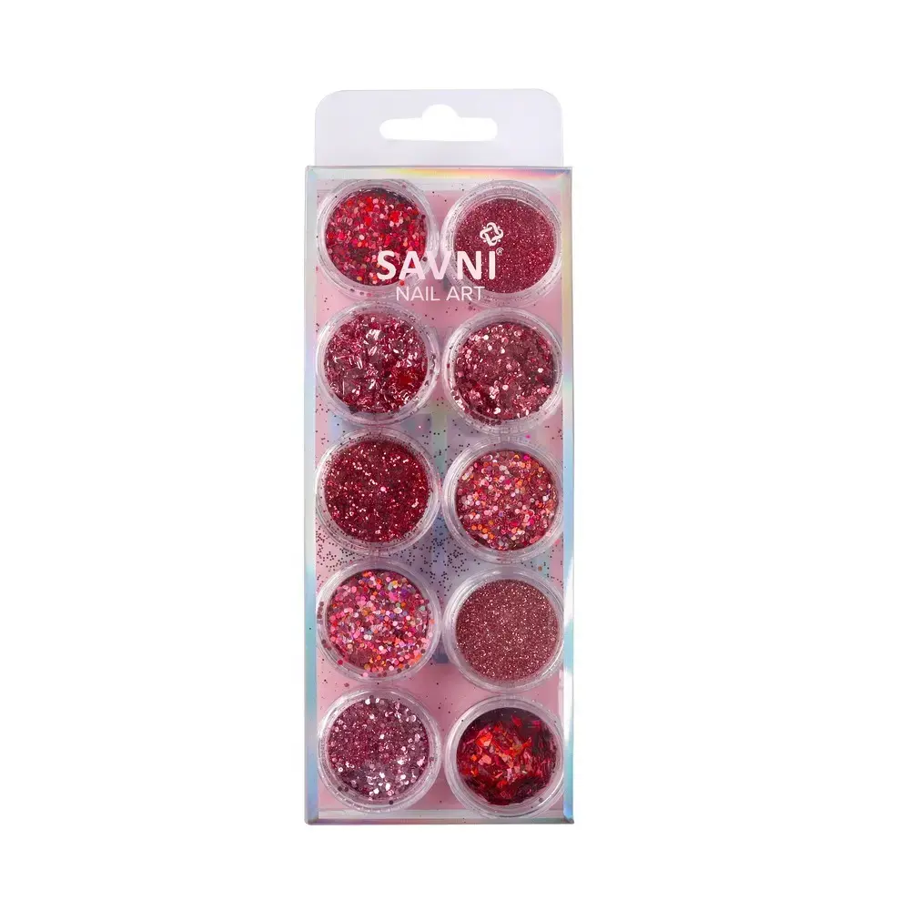 Savni Mix Glitters, Mylars & Sugar Dust - Pack of 10/12