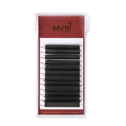 Savni 3D Style Permanent Eyelash Extension 0.07 Thickness - D Curl, Mix Size (8-15mm)