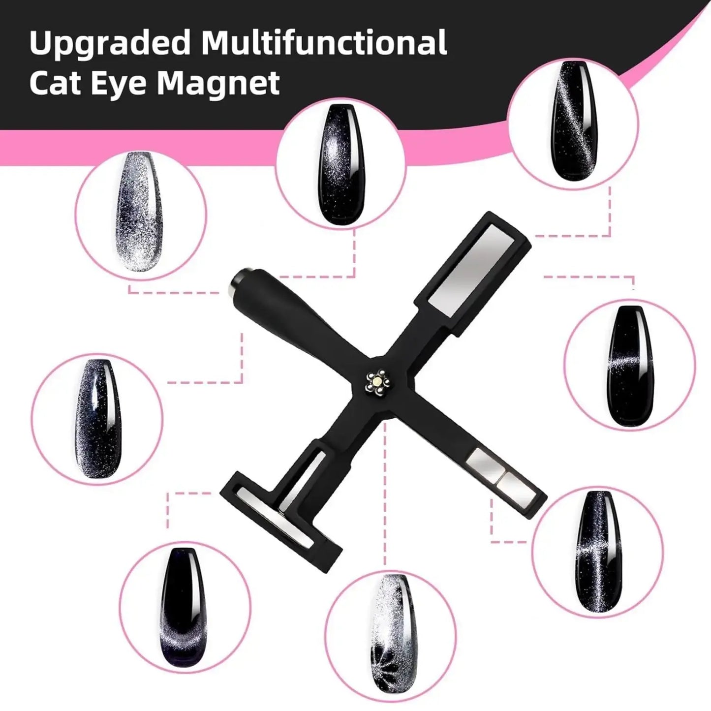 Cat Eye Magnet Tool - 5 in 1 - Round, T Shape, Flower, Square & Spliced