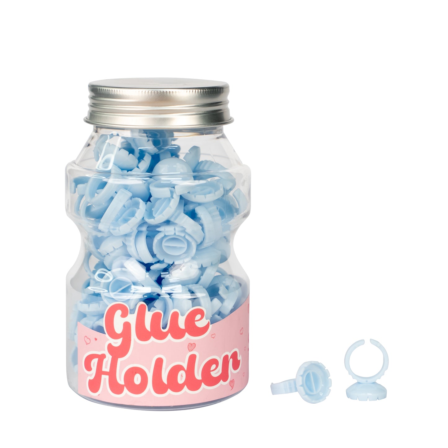 Eyelash Glue Holding Rings 100 Pieces - Assorted Color & Shape