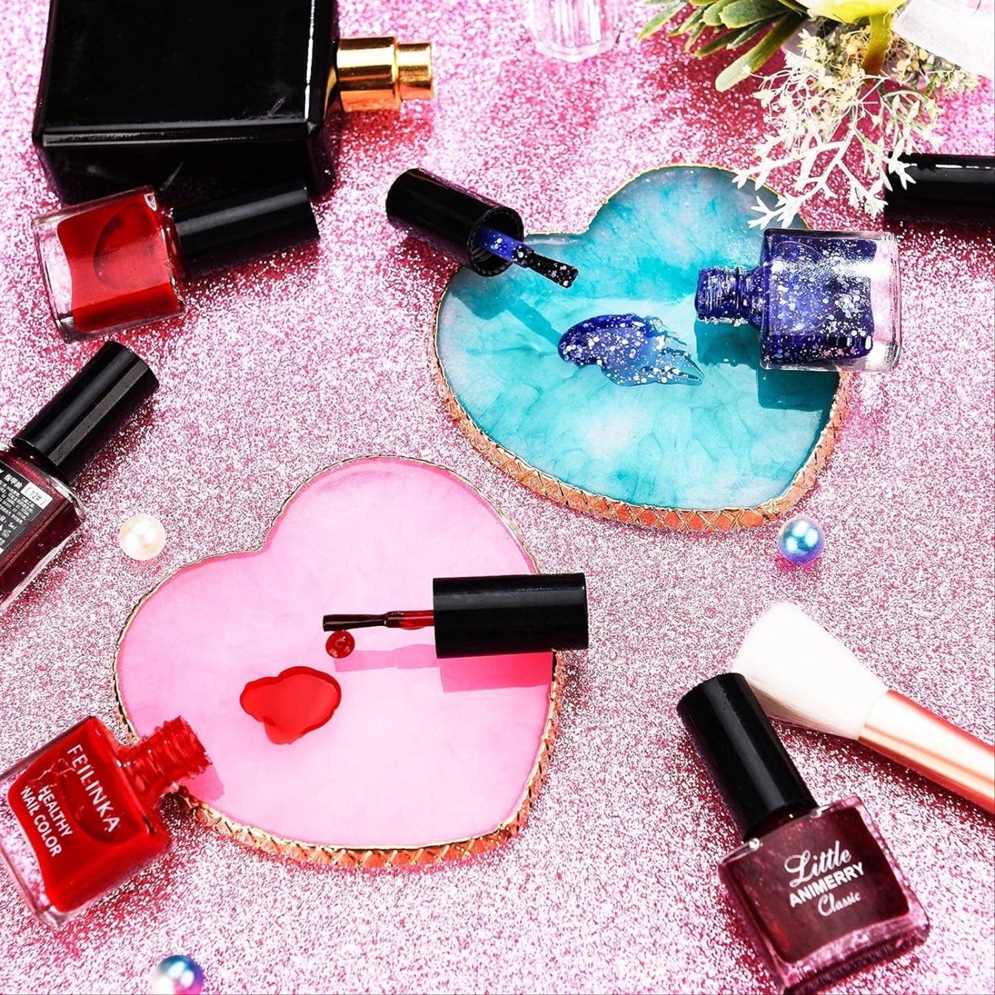 Resin Plate Mixing Palette Heart Shape - Assorted Color