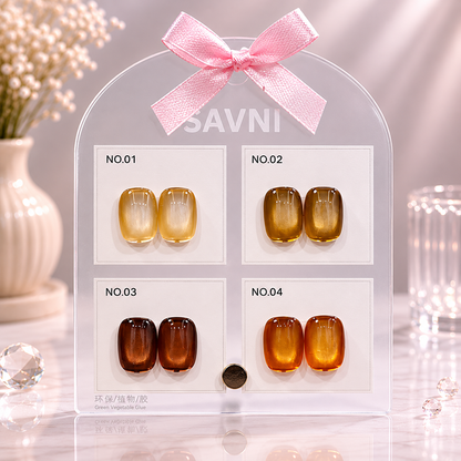 Savni UV Gel Polish Kit Set Of 4 PCS, 15ml Each, Cat Eye, Model-4009