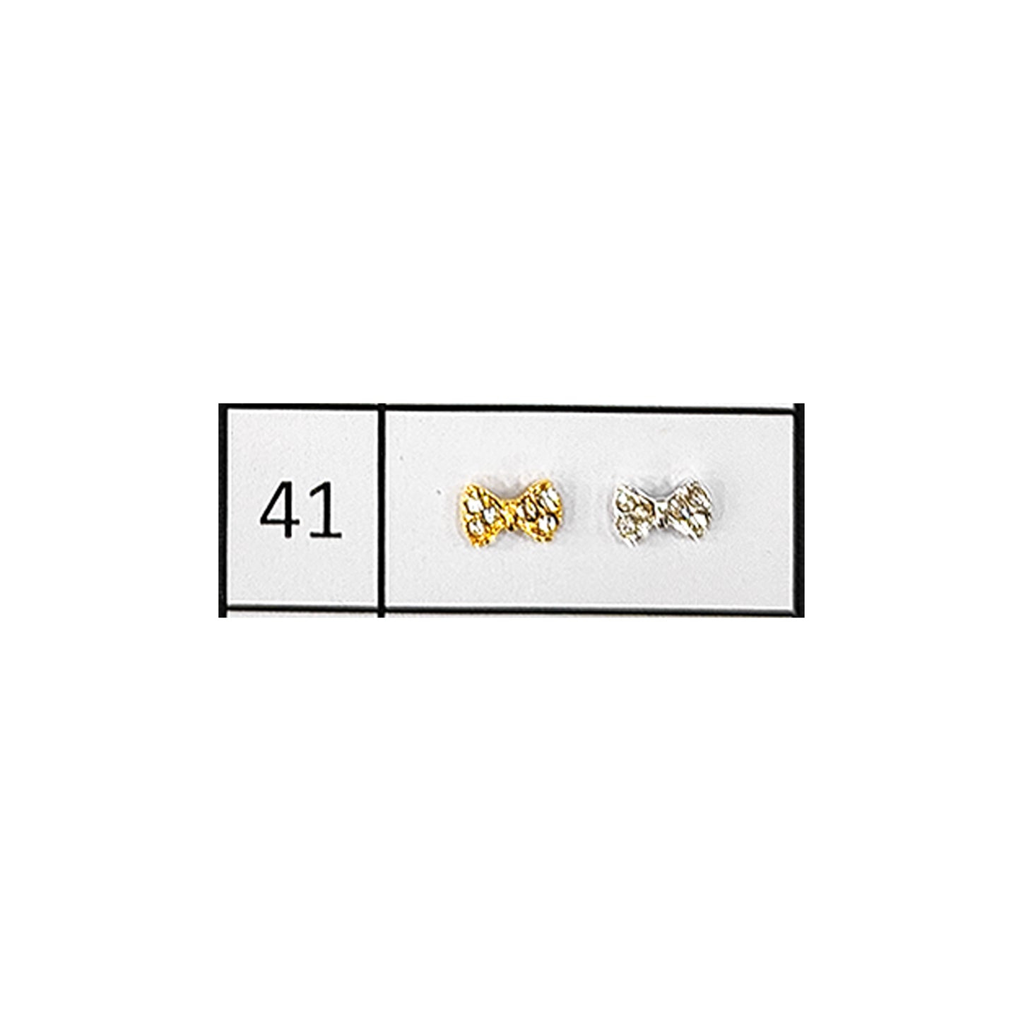 Metallic Nail Bows Accessory Silver Series - 5 Pair