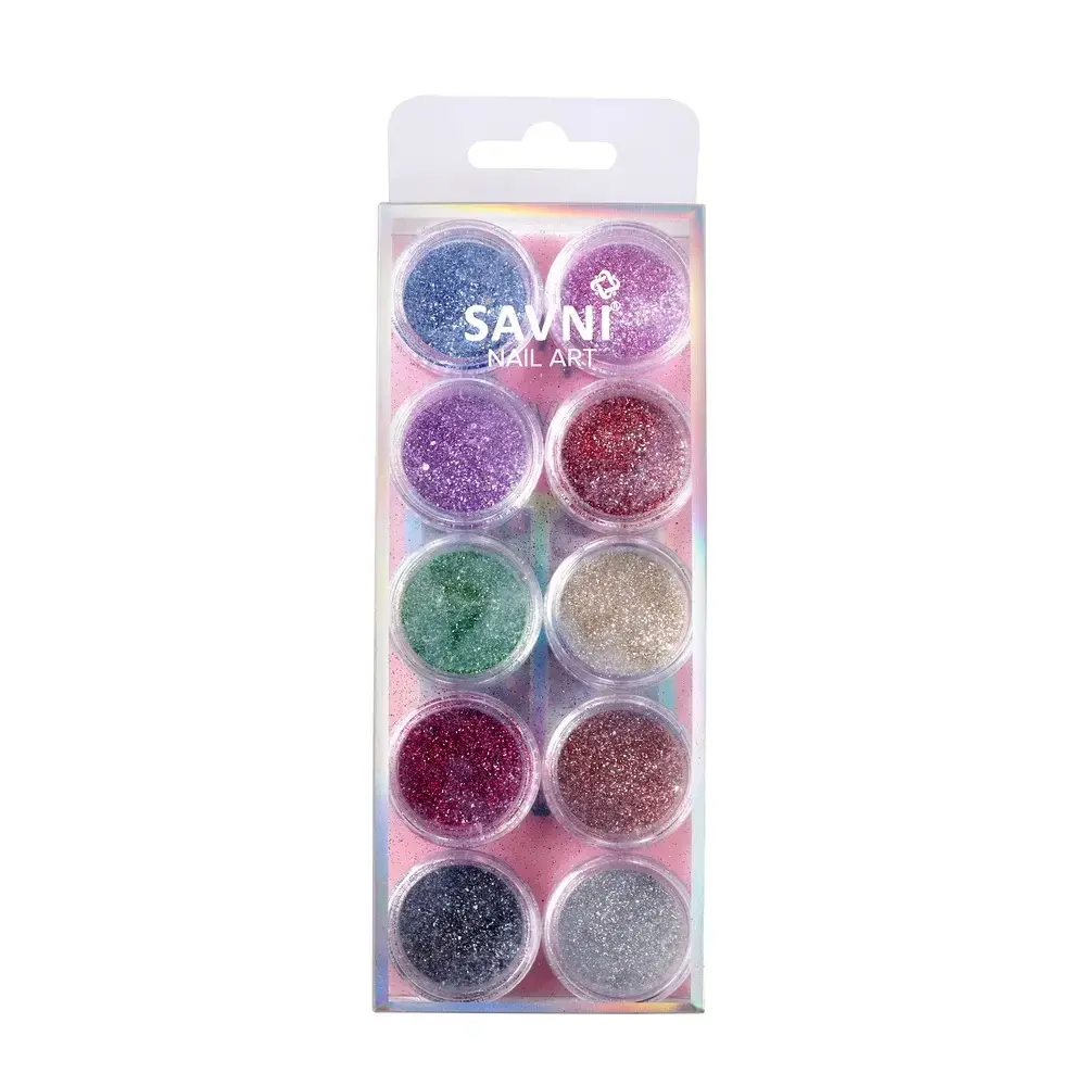 Savni Mix Glitters, Mylars & Sugar Dust - Pack of 10/12