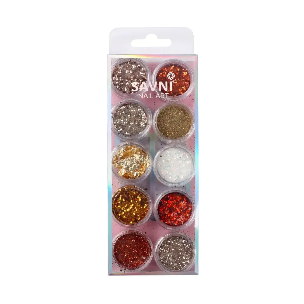 Savni Mix Glitters, Mylars & Sugar Dust - Pack of 10/12