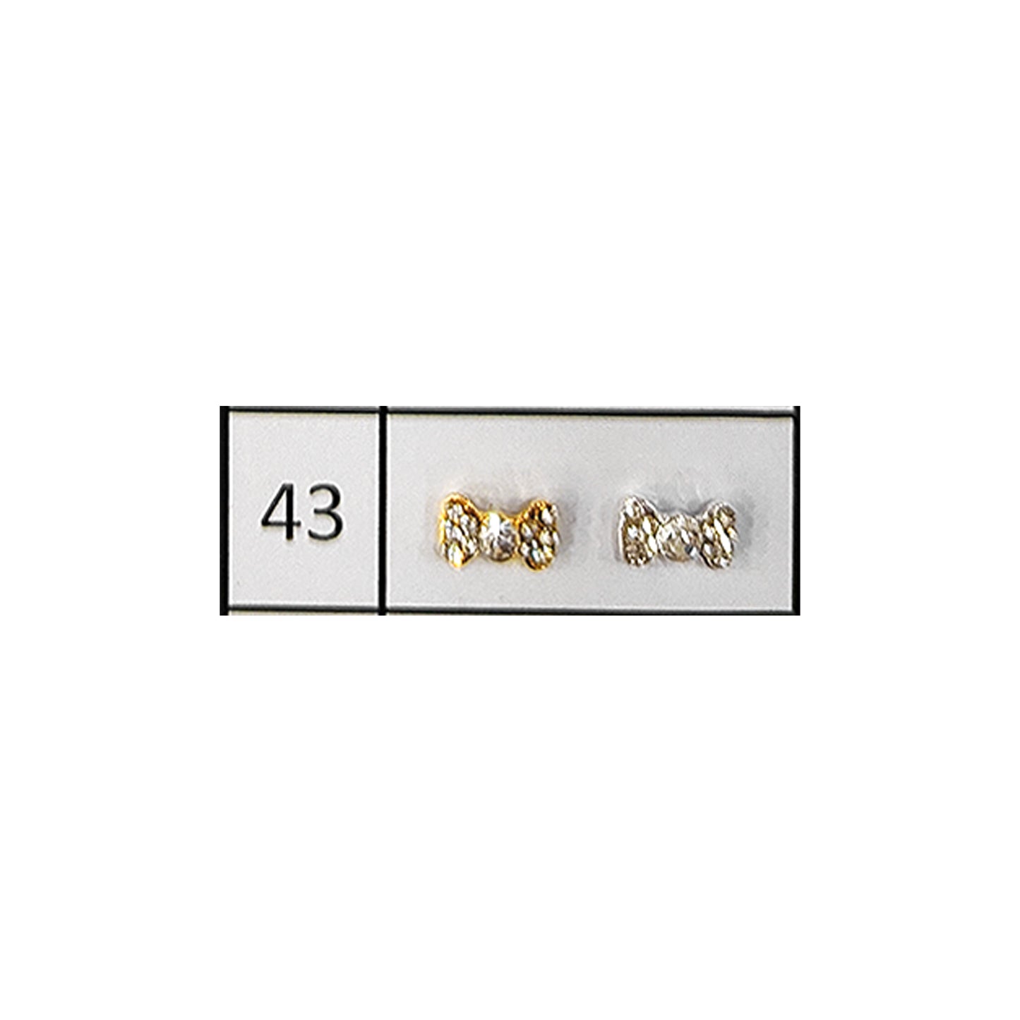 Metallic Nail Bows Accessory Silver Series - 5 Pair