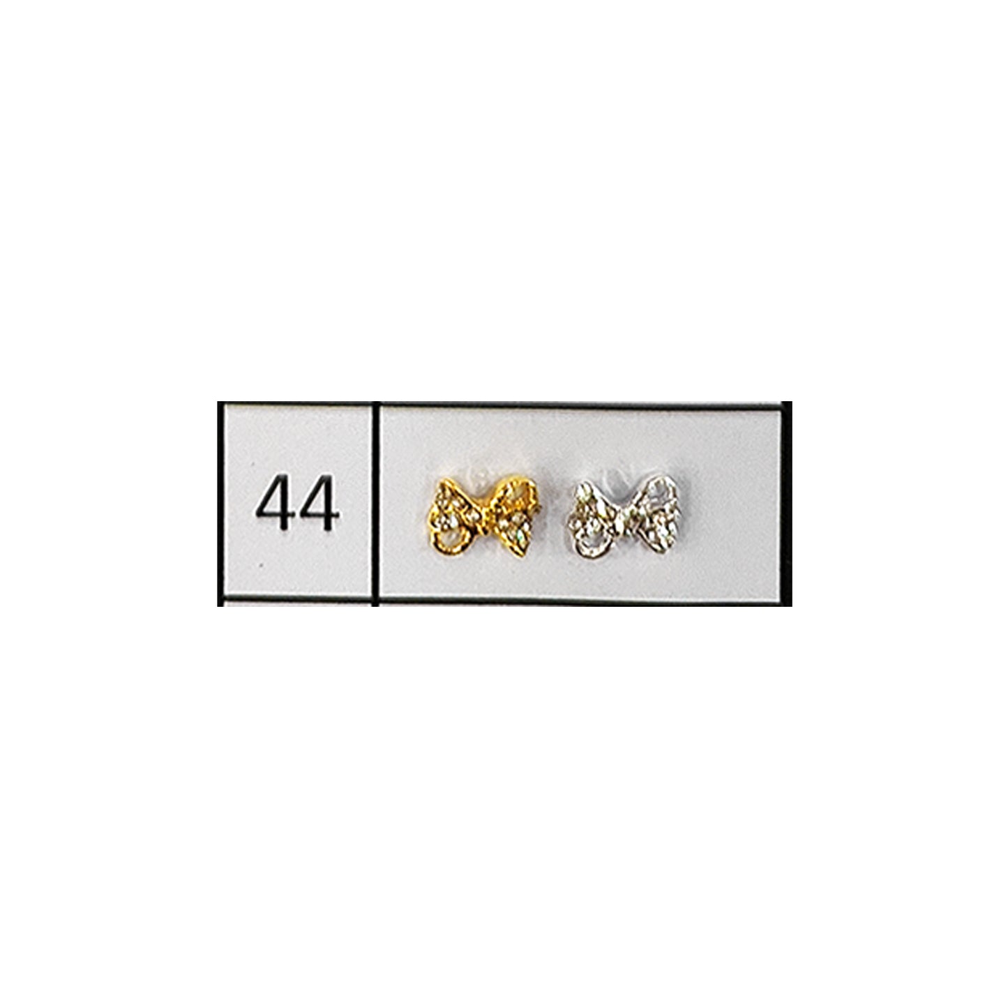 Metallic Nail Bows Accessory Silver Series - 5 Pair