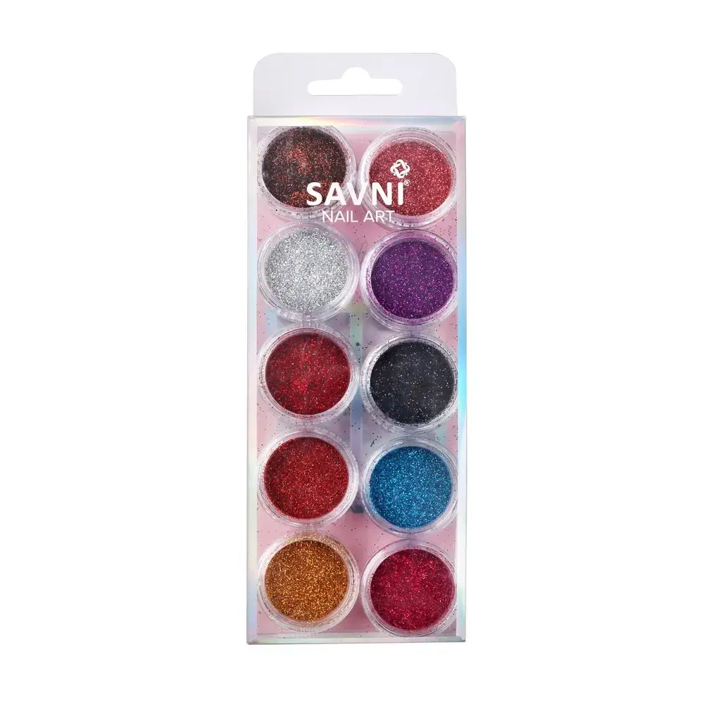 Savni Mix Glitters, Mylars & Sugar Dust - Pack of 10/12