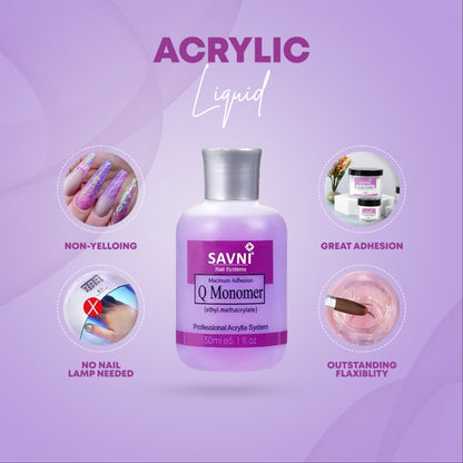Savni Liquid Monomer Acrylic Liquid Purple (EMA) - 150ml