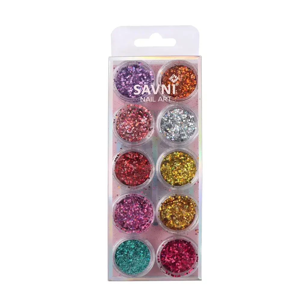 Savni Mix Glitters, Mylars & Sugar Dust - Pack of 10/12