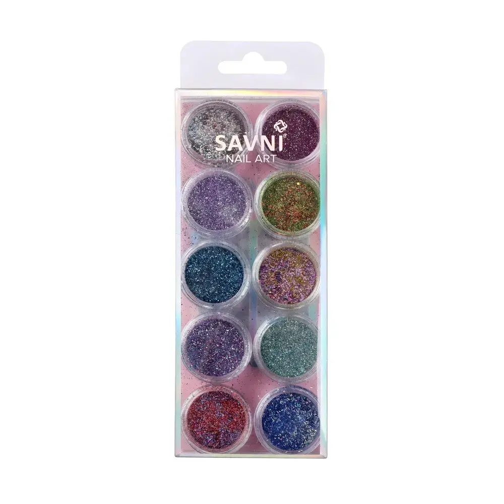 Savni Mix Glitters, Mylars & Sugar Dust - Pack of 10/12