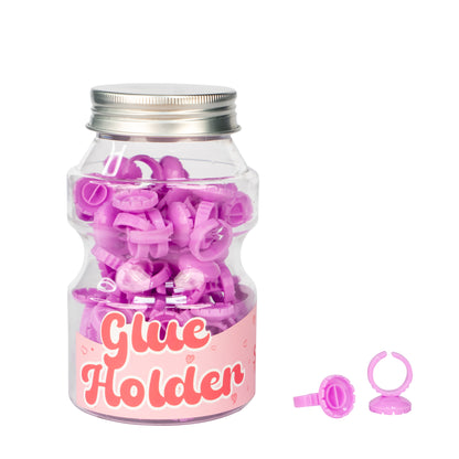 Eyelash Glue Holding Rings 80 Pieces - Assorted Color & Shape