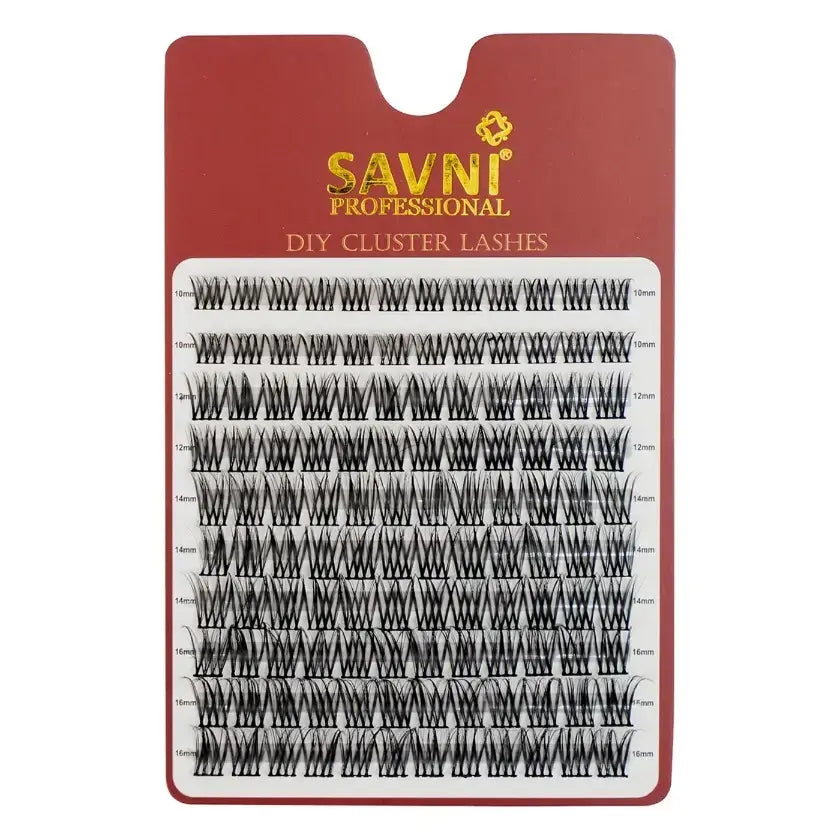 Savni Professional DIY Cluster Bunch Lashes 10mm-16mm Mix Length Natural Look Model #04