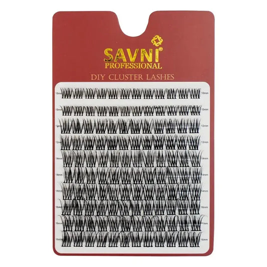 Savni Professional DIY Cluster Bunch Lashes 10mm-16mm Mix Length Natural Look Model #04