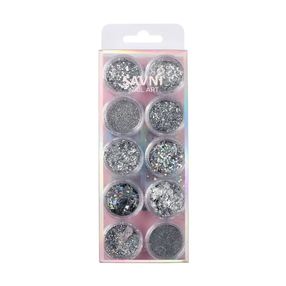 Savni Mix Glitters, Mylars & Sugar Dust - Pack of 10/12
