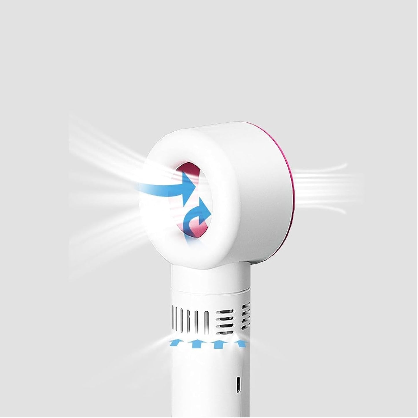 Eyelash Extension Rugged Bladeless Fan - White & Pink Color