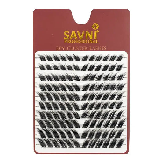 Savni Professional DIY Cluster Bunch Lashes 10mm-16mm Mix Length Natural Look Model #51