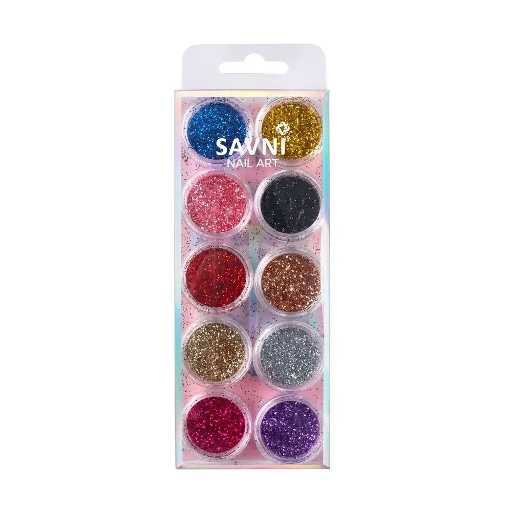 Savni Mix Glitters, Mylars & Sugar Dust - Pack of 10/12