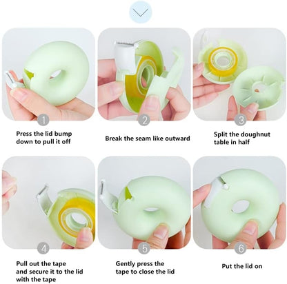 Eyelash Masking Tape Dispenser Tape Cutter Donut Shape Tape not included - Assorted Color
