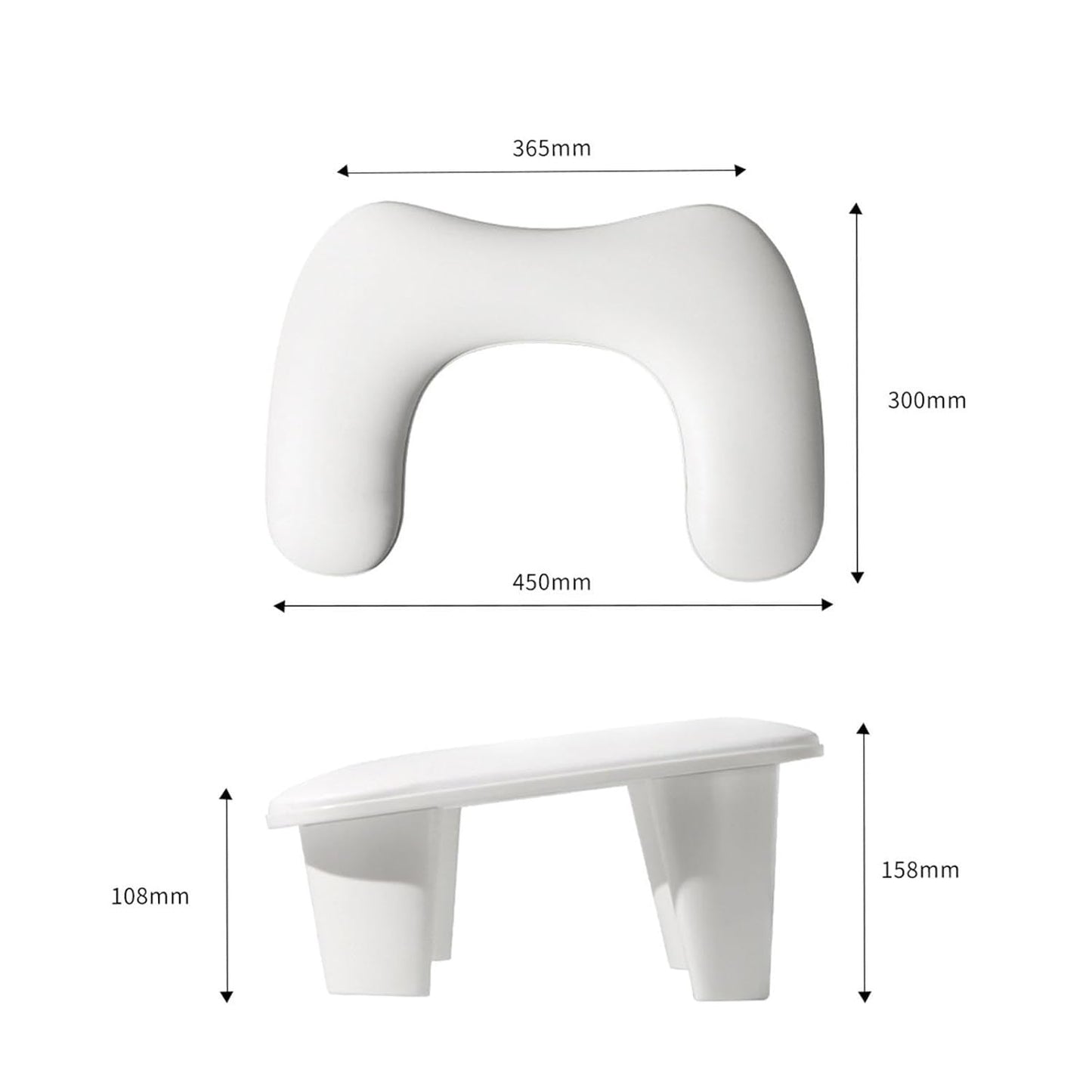 Nail Cushion Heavy U Shape- White Color