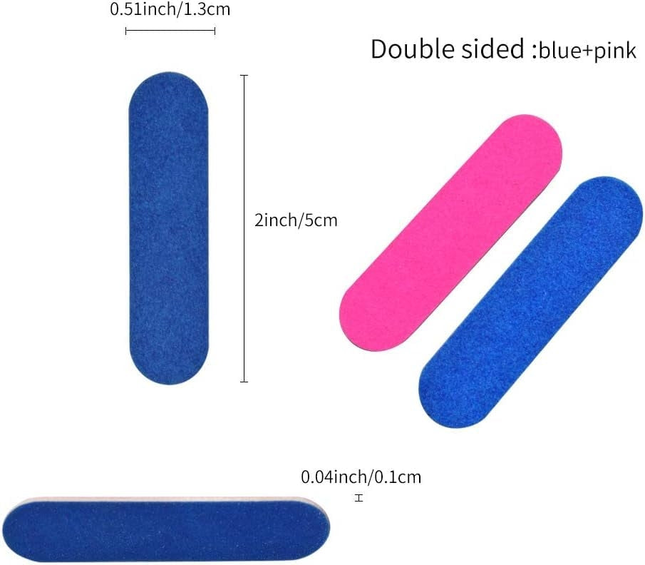 Disposable Mini Nail Filers Pink & Blue - Pack of 100