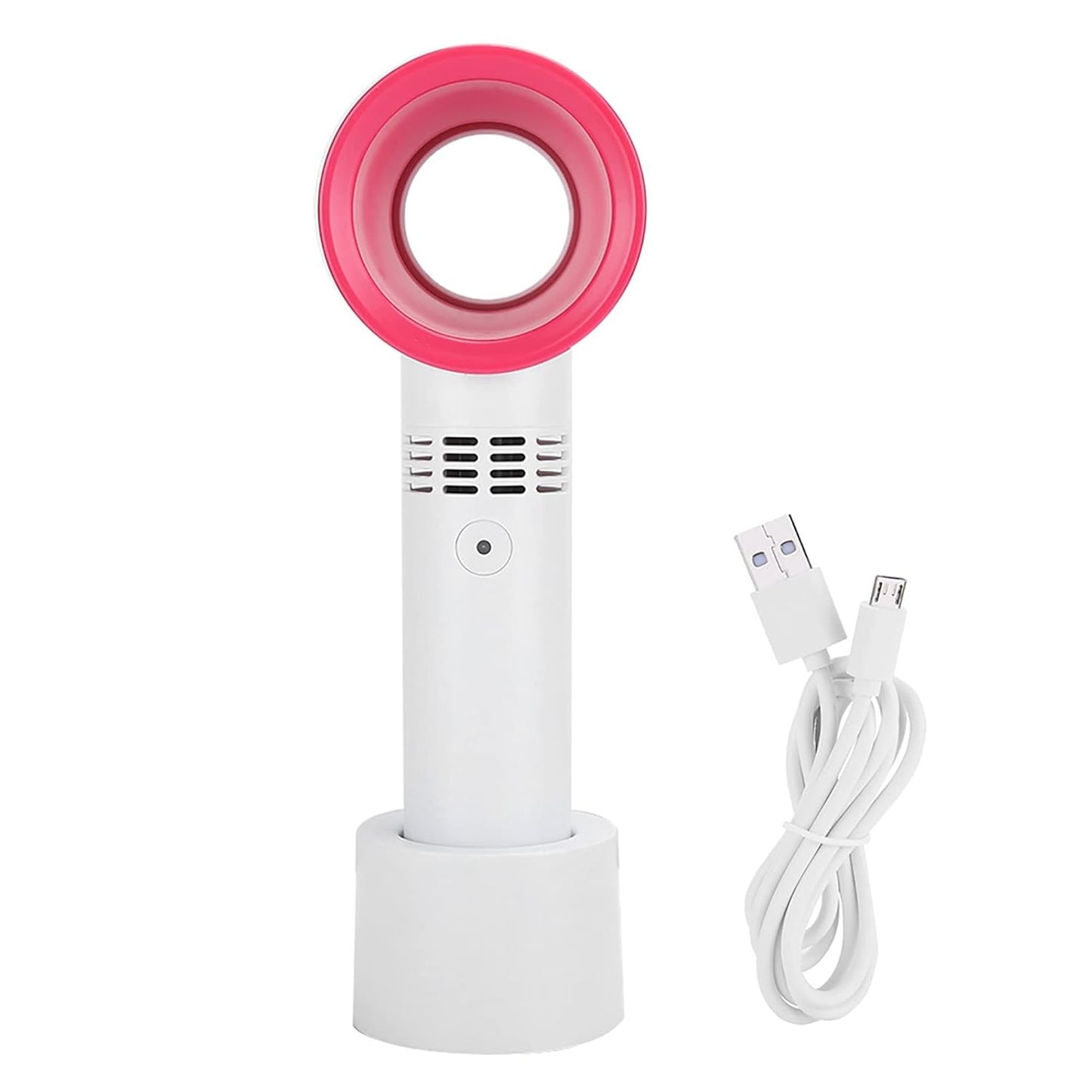 Eyelash Extension Rugged Bladeless Fan - White & Pink Color