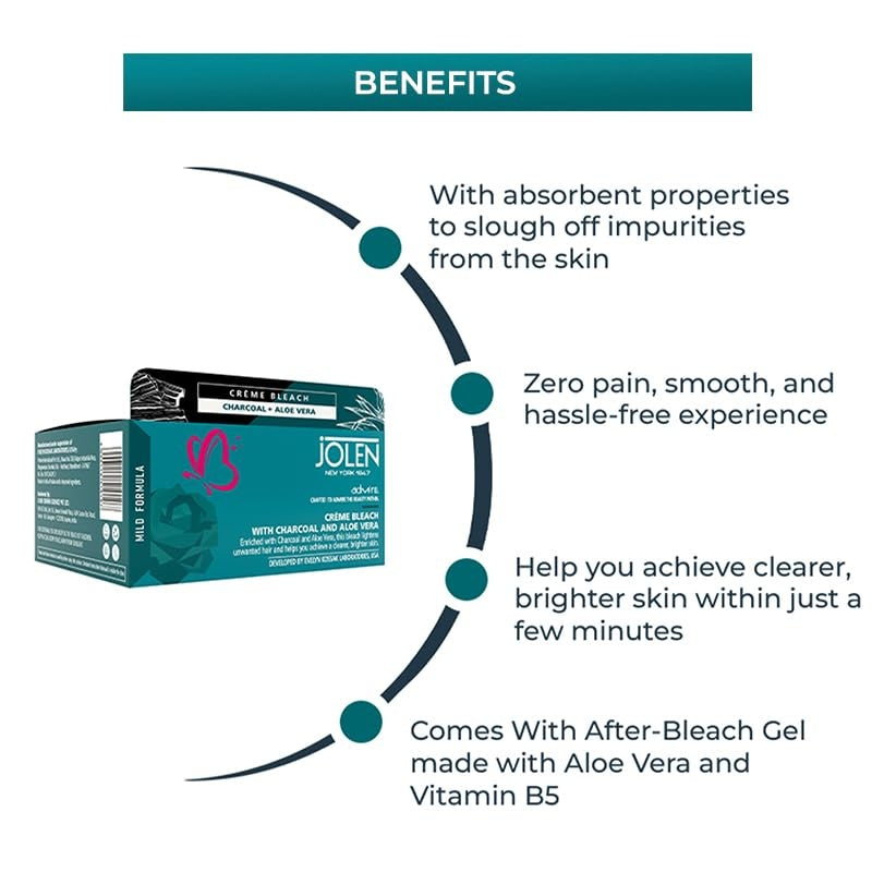 Jolen - Charcoal & Aloe Vera Creme Bleach