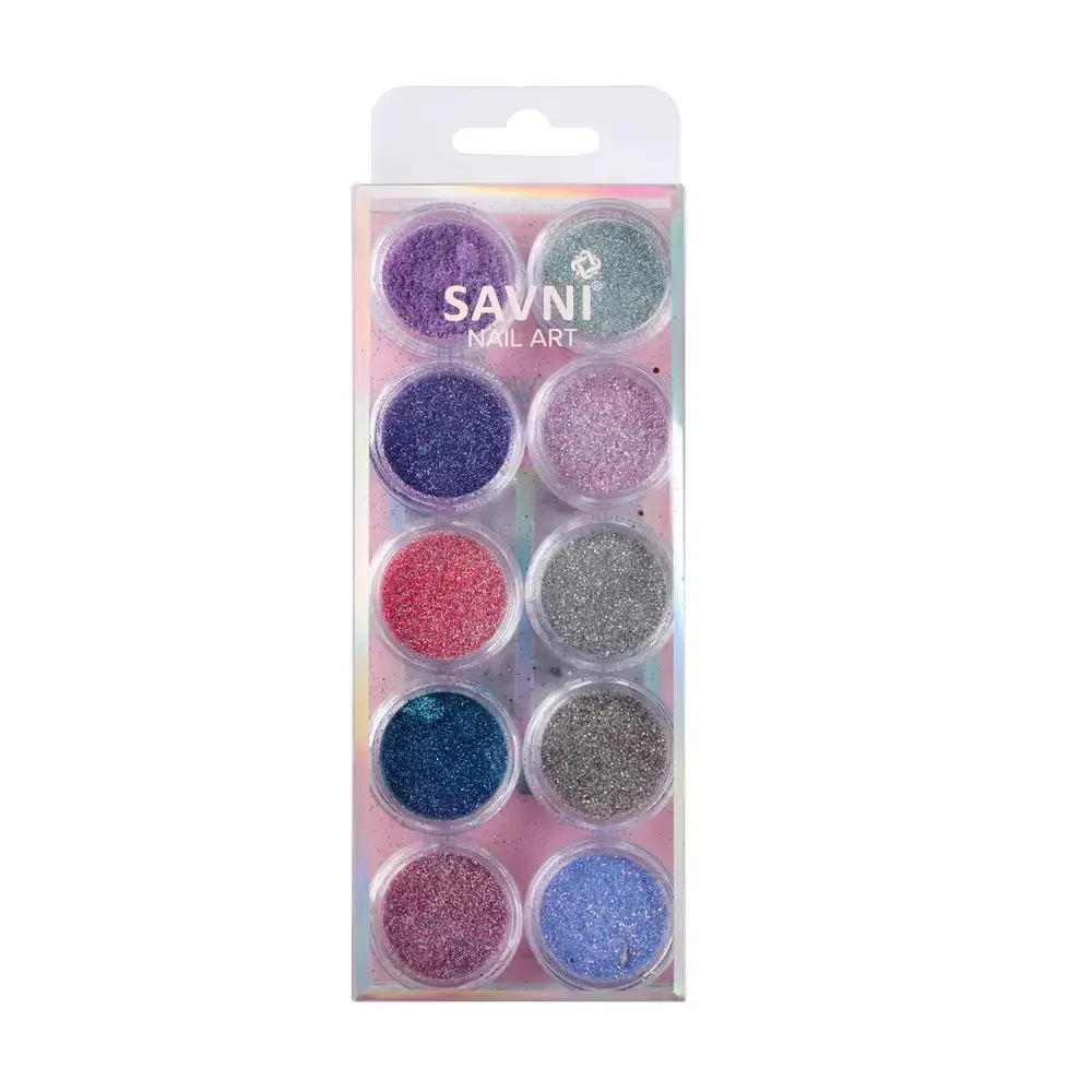 Savni Mix Glitters, Mylars & Sugar Dust - Pack of 10/12