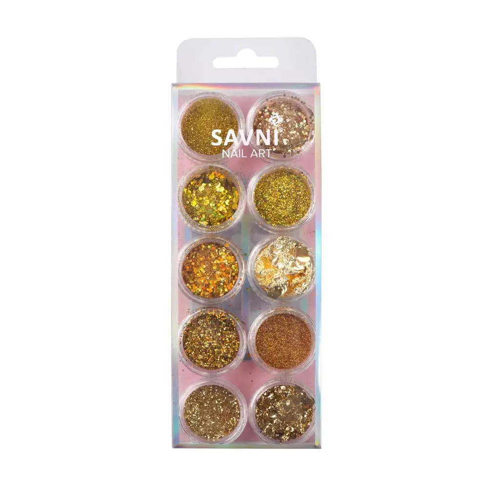 Savni Mix Glitters, Mylars & Sugar Dust - Pack of 10/12