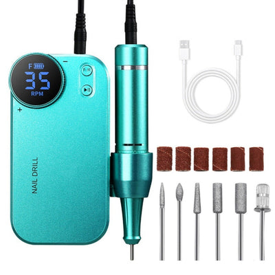 35000 RPM Electric Nail Drill File Pro Rechargeable Portable Manicure Machine - Assorted Color