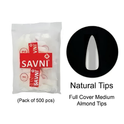 Savni E6 Full Cover Almond Natural Tips - 500 pcs