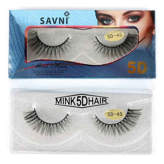 Savni 5D Professional Temporary Mink Hair Eyelash Extension 10 pairs Model 5D-45