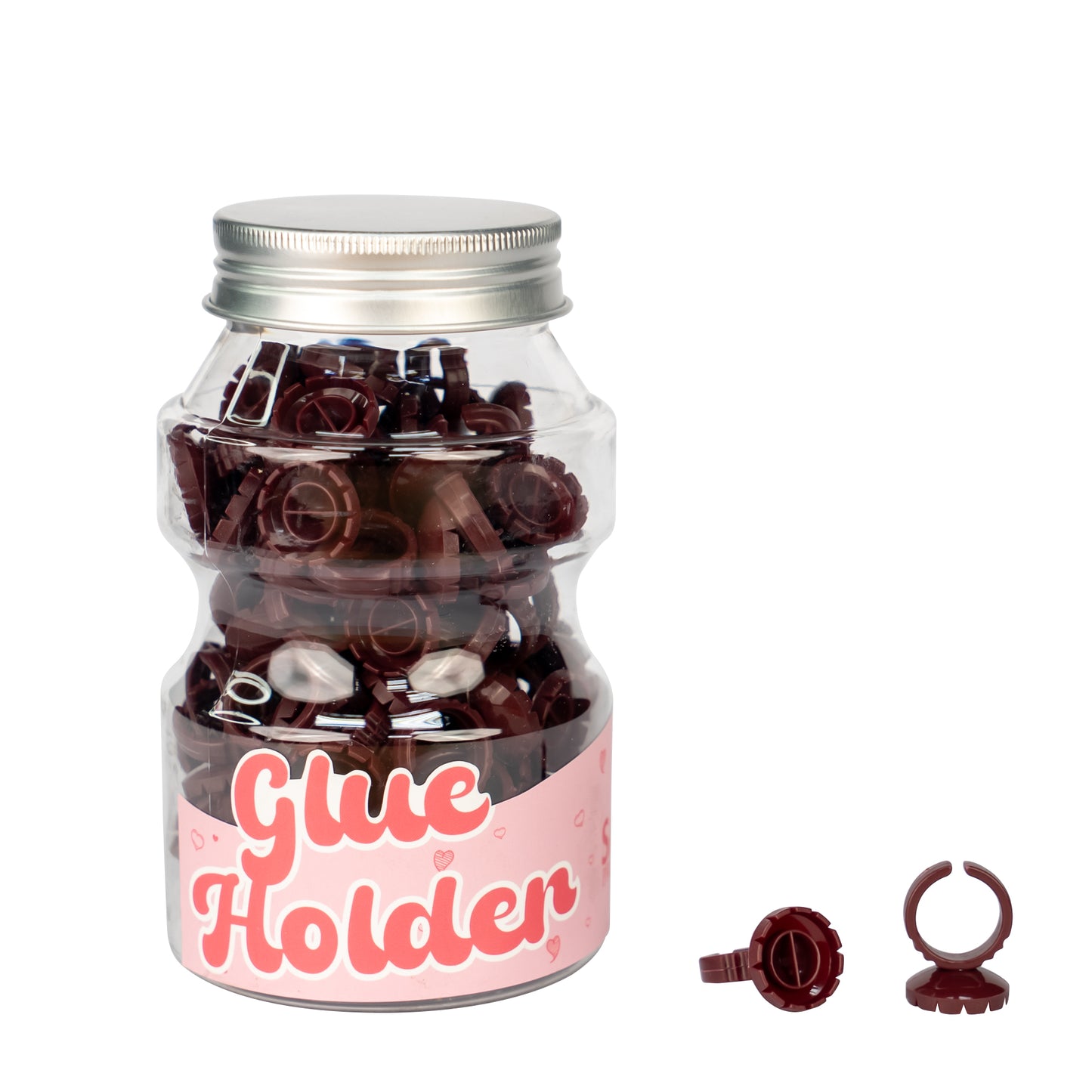 Eyelash Glue Holding Rings 100 Pieces - Assorted Color & Shape