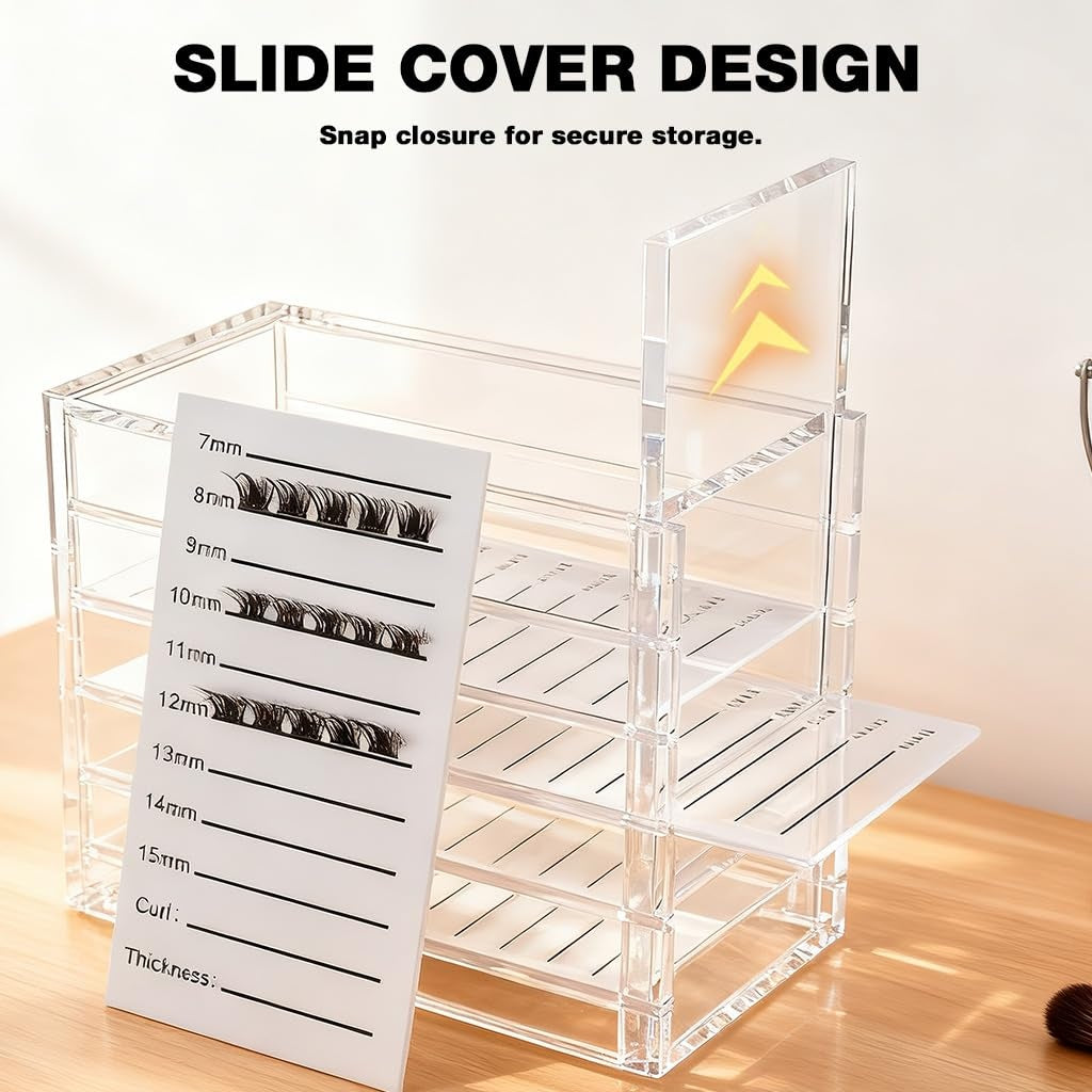 Eyelash Holder Case, 5 Layers Acrylic Eyelash