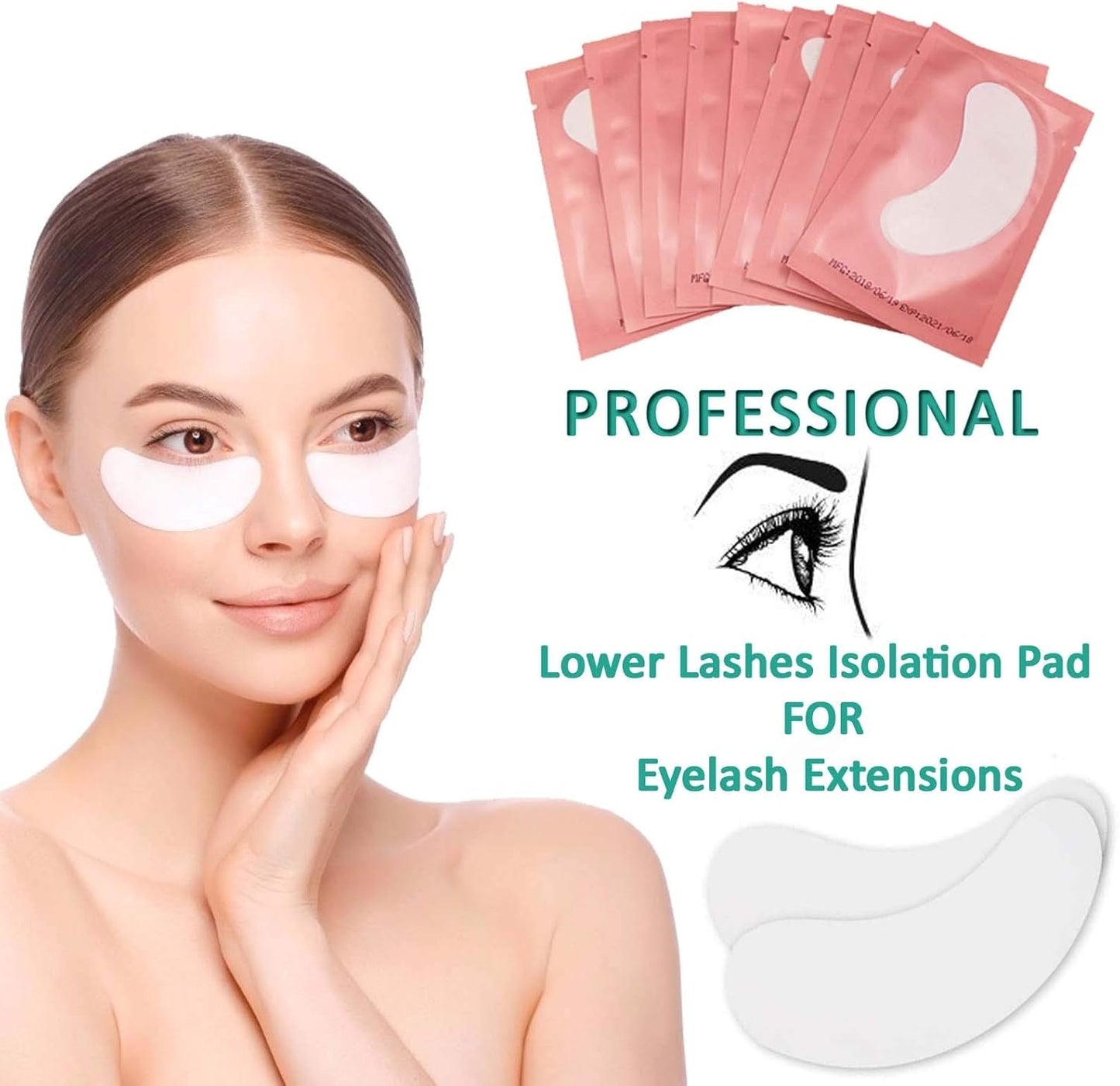 Under Eye Pink Gel Patch for Eyelash Extension 10 Pieces