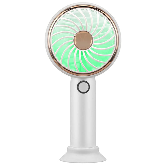 Eyelash Extension Mini Handheld Fan White & Gold Color (MLS6097)