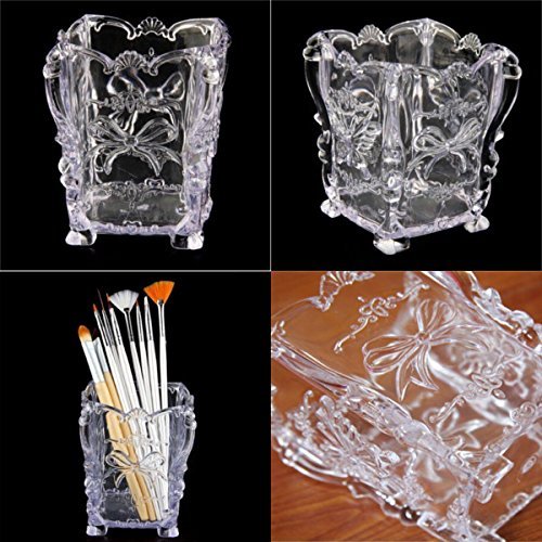 Plastic Transparent Designer Brush Stand Holder - 1 Piece