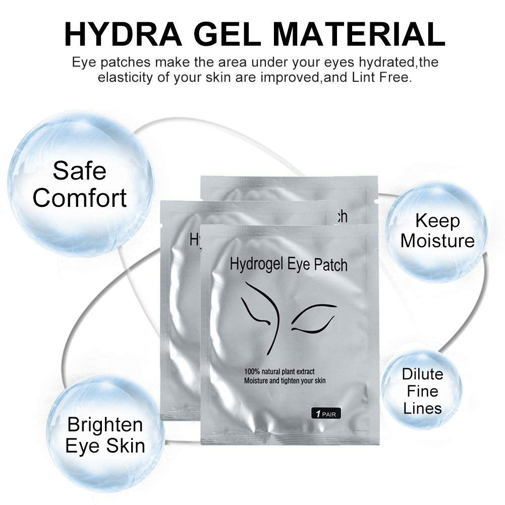 Under Eye Silver Hydro Gel Patch for Eyelash Extension 10 Pieces