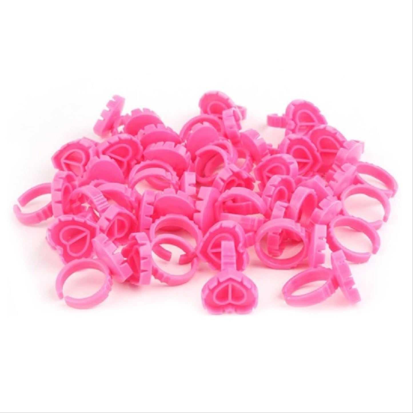 Eyelash Glue Holding Rings 100 Pieces - Assorted Color & Shape