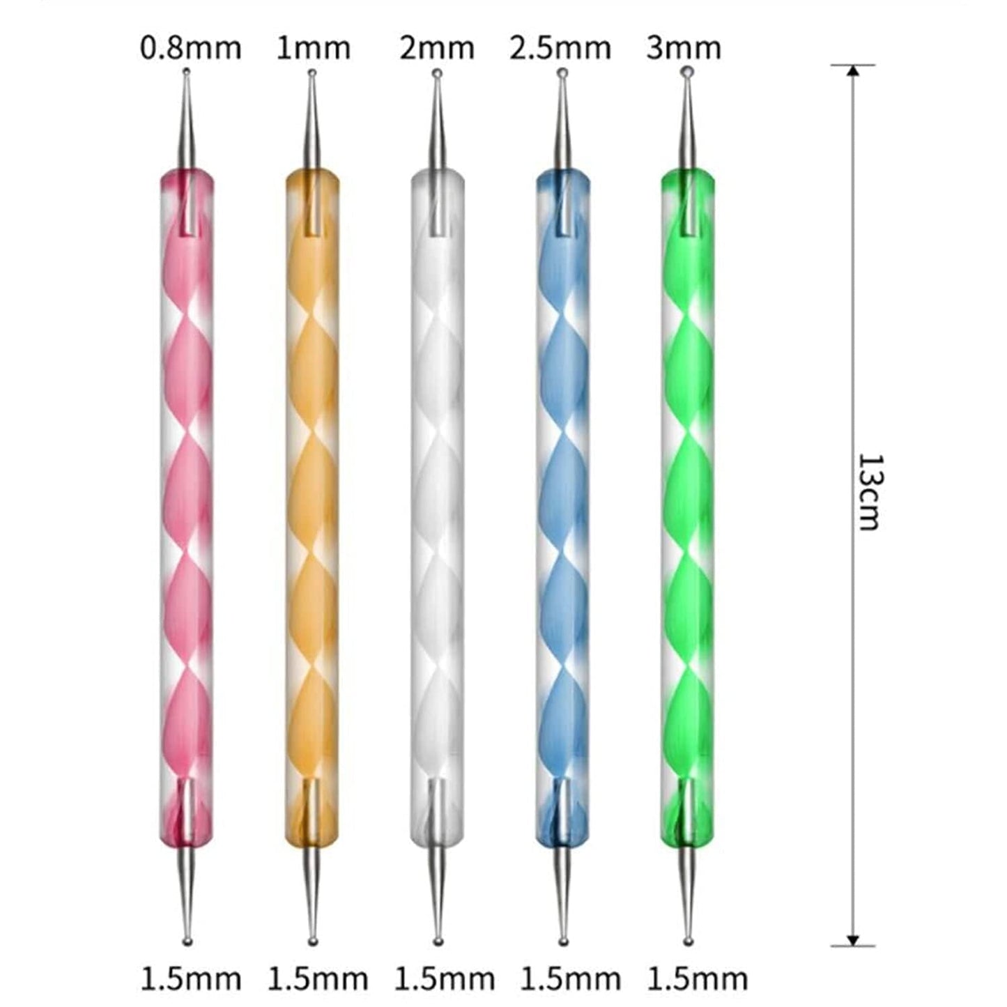 Nail Dotting Tools Acrylic Handle - Set of 5